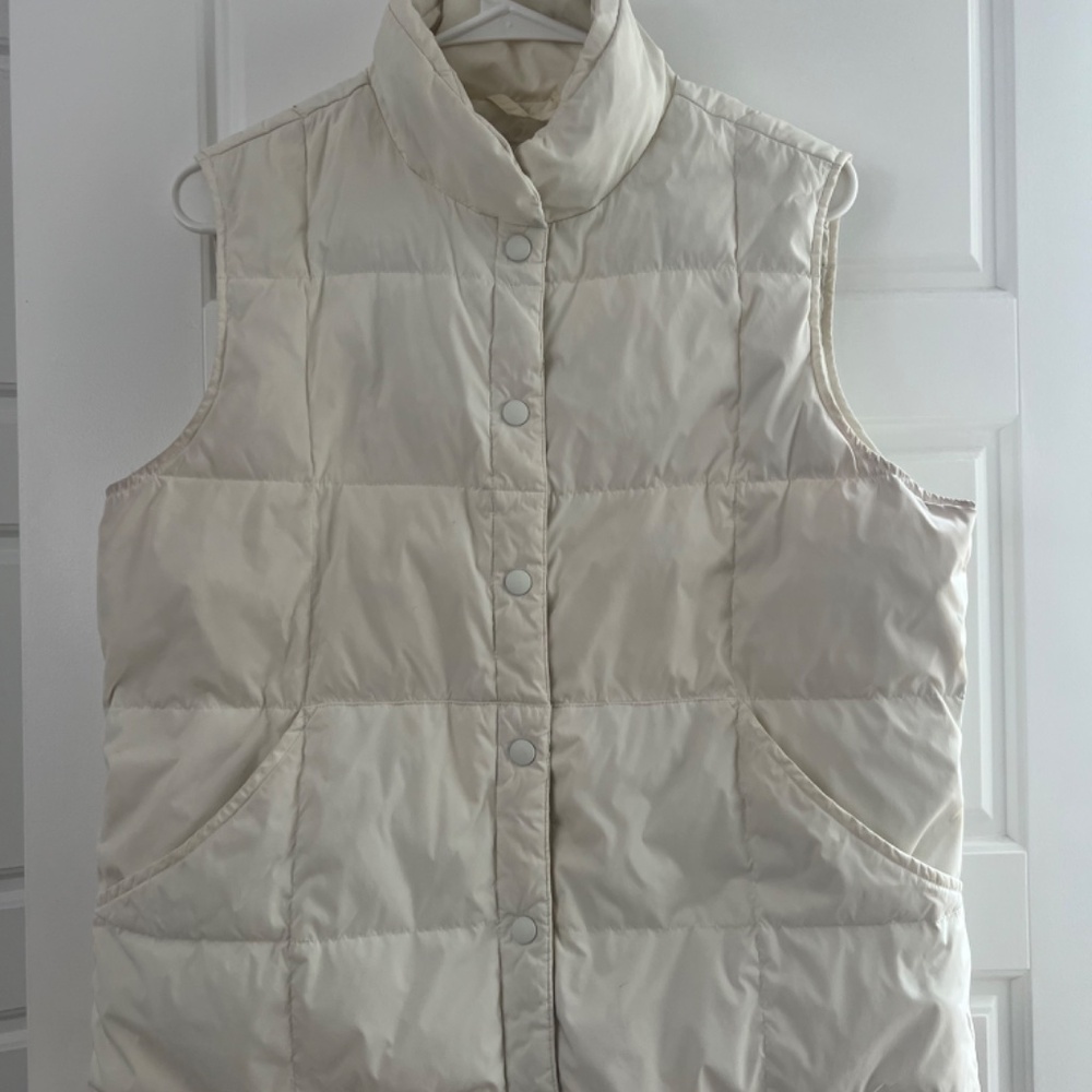White Lands End Puffy Vest